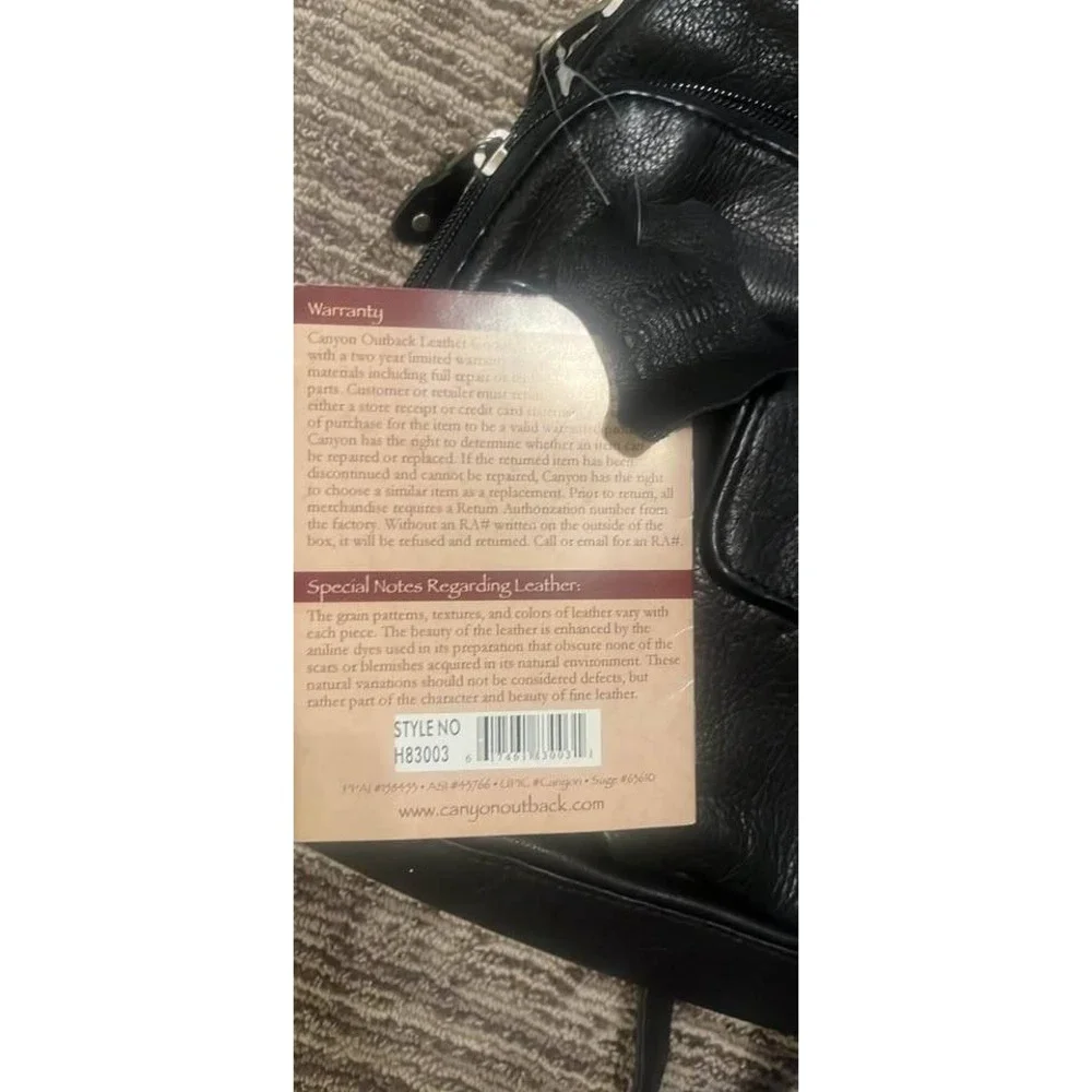 Canyon Outback Black Pebbled Leather Mini Backpack Purse H83003 NWT